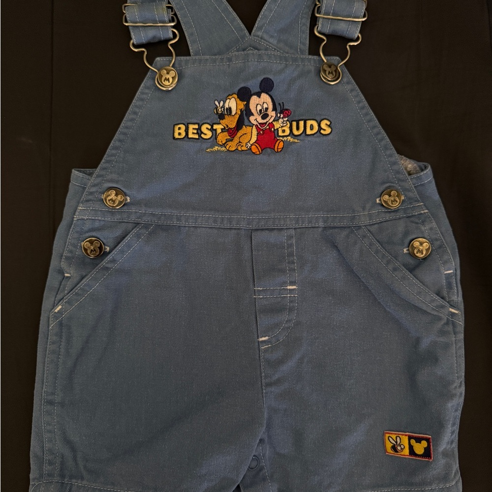 Y2K Disney Mickey & Pluto best buds overalls